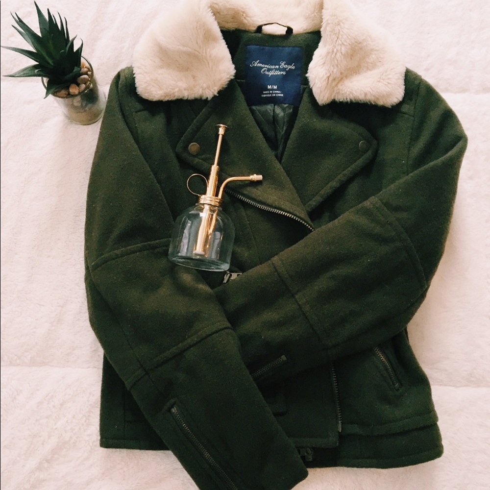 American Eagle olive winter coat